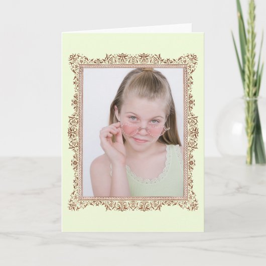 ファミリフォトアンティークピンクフレームの挿入 カード (正面)