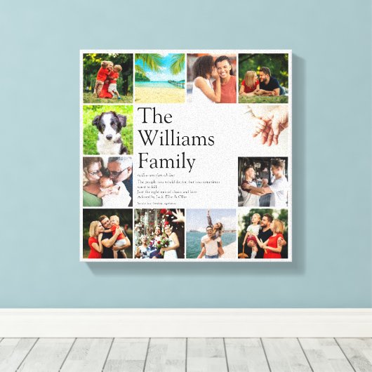 ファミリフォトコラージュの定モダン義 キャンバスプリント (インサイチュ (ウッドフロア))