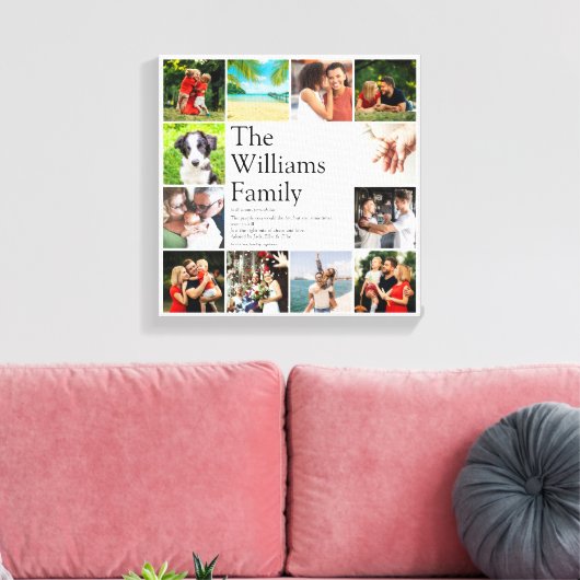 ファミリフォトコラージュの定モダン義 キャンバスプリント (インサイチュ (リビング))