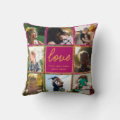 ファミリフォトコラージュモダンとカラフルFamily Photo Collage クッション (裏面)