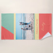 ファミリフォトソフトカラージオメトリ ビーチタオル (正面)