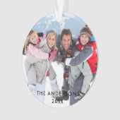 ファミリフォトホワイトリボン オーナメント (正面)