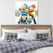 ファミリフォト[24x24]インチ キャンバスプリント (インサイチュ (寝室))