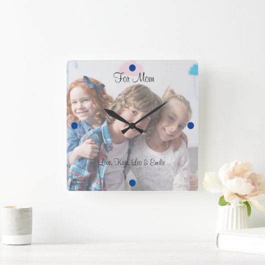 ファミリポートレートウォールクロック スクエア壁時計 (ホーム)
