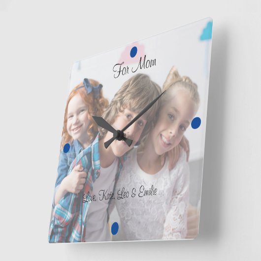 ファミリポートレートウォールクロック スクエア壁時計 (傾斜)