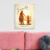 ファミリポートレートキャンバスの写真と文字を追加する キャンバスプリント (インサイチュ (リビング))