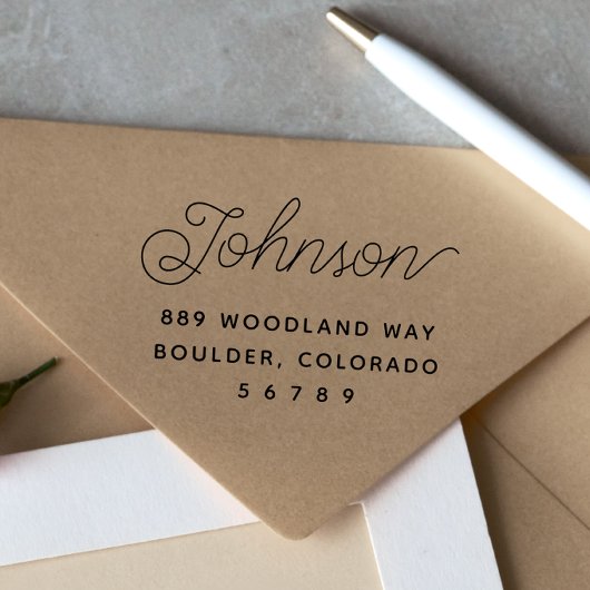 ファミリミニマル名モダン差出人住所 ラバースタンプ