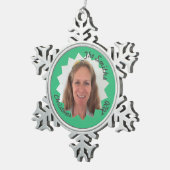 ファミリメモリ大型緑色のSun追加写真 スノーフレークピューターオーナメント (右)