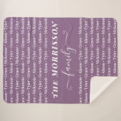 ファミリメンバ名パターンモダントレンディースクリプト シェルパブランケット (正面(横))