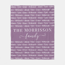 ファミリメンバ名パターンモダントレンディースクリプト フリースブランケット