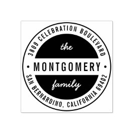 ファミリモダンはっきりした名丸差出人住所 ラバースタンプ