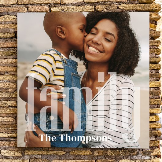 ファミリモダンタイポグラフィ写真パーソナライズされた フォトプリント           