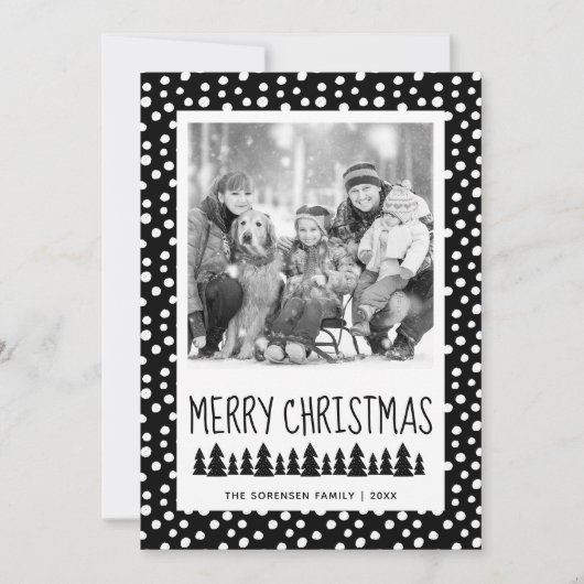 ファミリモダンフォト白黒ドット シーズンカード (正面)