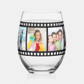 ファミリモダンヴィンテージフィルムストリップ写真 ステムなしワイングラス (正面)