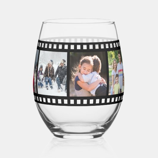 ファミリモダンヴィンテージフィルムストリップ写真 ステムなしワイングラス (裏面)