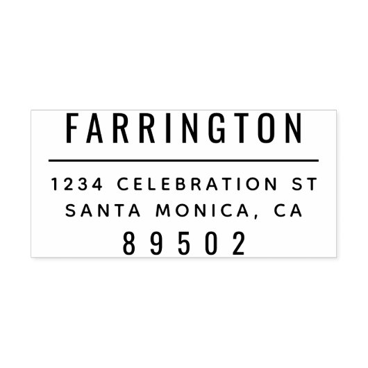 ファミリモダンー名およびシンプル差出人住所 セルフインキングスタンプ (デザイン)