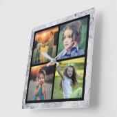 ファミリモダンー4写真写真写真集石 スクエア壁時計 (傾斜)