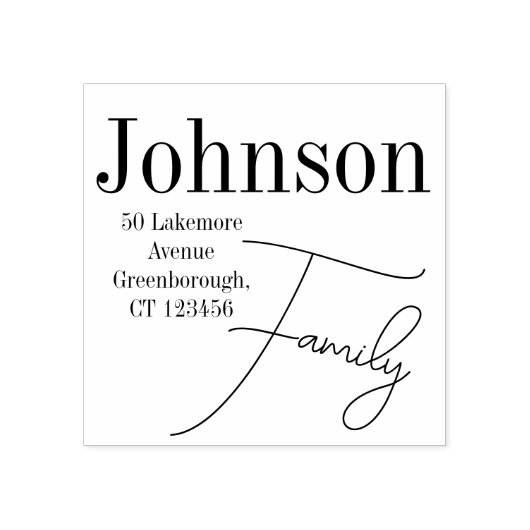 ファミリモダン名と差出人住所 ラバースタンプ (インプリント)