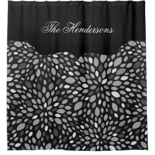 ファミリモダン名のドロップ シャワーカーテン (正面)