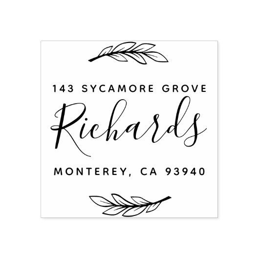 ファミリモダン名のリース差出人住所 ラバースタンプ (インプリント)