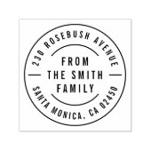 ファミリモダン名はっきりしたおよびラウンド差出人住所 セルフインキングスタンプ (デザイン)