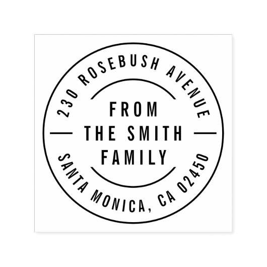 ファミリモダン名はっきりしたおよびラウンド差出人住所 セルフインキングスタンプ (デザイン)