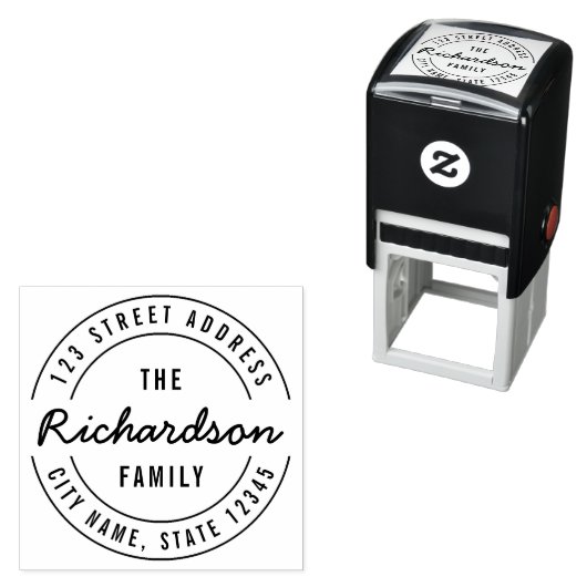 ファミリモダン名はっきりした差出人住所を丸める セルフインキングスタンプ (インサイチュ)