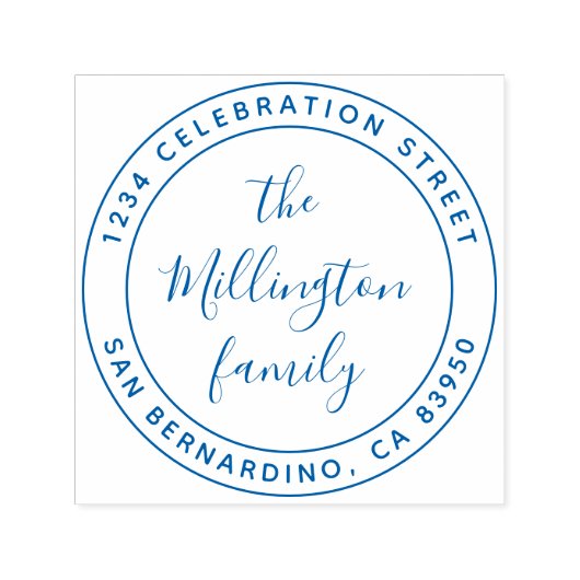 ファミリモダン名スクリプトラウンド差出人住所 セルフインキングスタンプ (デザイン)