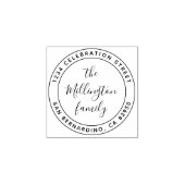 ファミリモダン名スクリプトラウンド差出人住所 ラバースタンプ (インプリント)