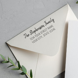 ファミリモダン名スタイリッシュ差出人住所 セルフインキングスタンプ