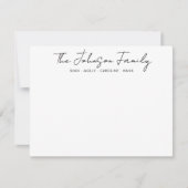 ファミリモダン名ブラックスクリプトフォント書道 ノートカード (正面)