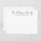 ファミリモダン名ブラックスクリプトフォント書道 ノートカード (正面/裏面)