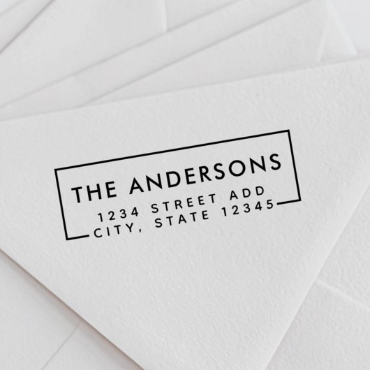 ファミリモダン名ミニマル差出人住所 ラバースタンプ