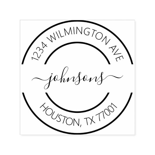 ファミリモダン名差出人住所パーソナライズされた セルフインキングスタンプ (デザイン)