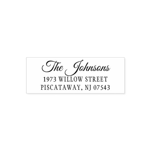 ファミリモダン差出人住所名スクリプト セルフインキングスタンプ (デザイン)