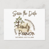 ファミリモダン懇親会ツリー日付ポストカードの保存 ポストカード (正面)