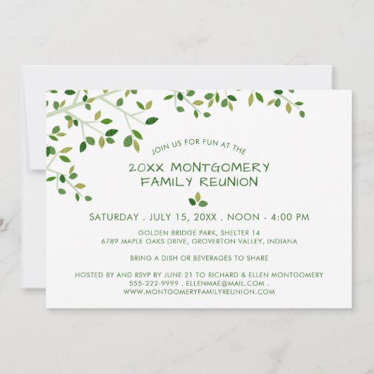 ファミリモダン懇親会ファミリーツリー写真 招待状 (裏面)