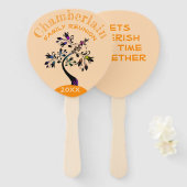 ファミリモダン懇親会数々のカラーフローラツリー ハンドファン (正面&裏面)