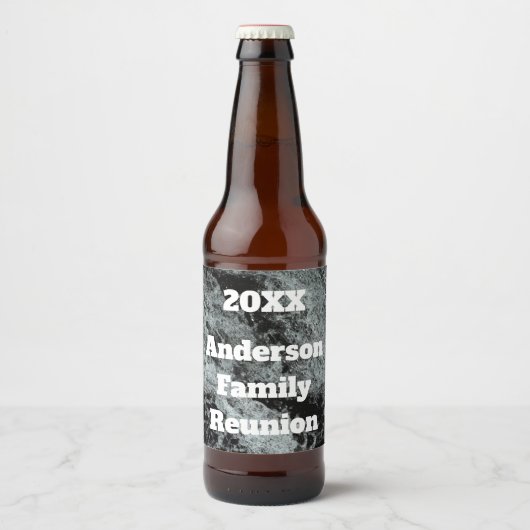 ファミリモダン懇親会白黒落下水 ビールラベル (正面)