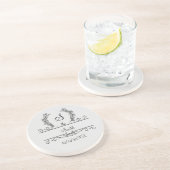 ファミリモノグラムのパーソナライズされた名スクリプ葉トの コースター (側面)