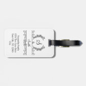 ファミリモノグラムのパーソナライズされた名スクリプ葉トの ラゲッジタグ (裏面横)