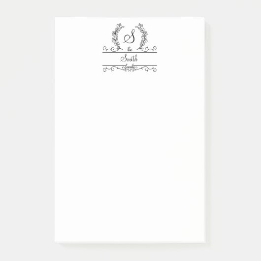 ファミリモノグラムの名スクリプト ポストイット (正面)