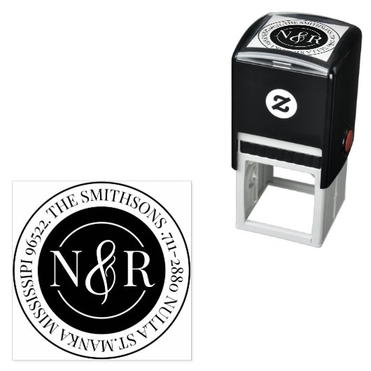 ファミリモノグラムの名差出人住所循環 セルフインキングスタンプ (インサイチュ)