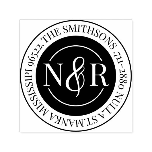 ファミリモノグラムの名差出人住所循環 セルフインキングスタンプ (デザイン)