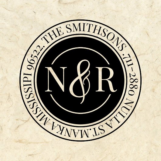 ファミリモノグラムの名差出人住所循環 セルフインキングスタンプ