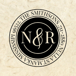 ファミリモノグラムの名差出人住所循環 セルフインキングスタンプ