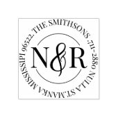 ファミリモノグラムの名差出人住所循環 ラバースタンプ (インプリント)