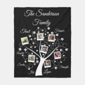 ファミリユニークーツリーフォトコラージュテンプレート フリースブランケット (正面)