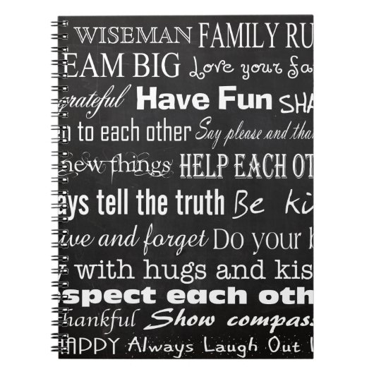 ファミリルールの姓パーソナライズされた付き顧客メモ帳 ノートブック (正面)