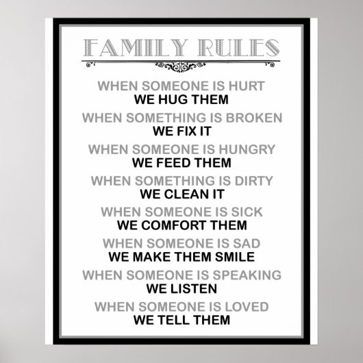 ファミリルールプリントまたはポスター ポスター (正面)